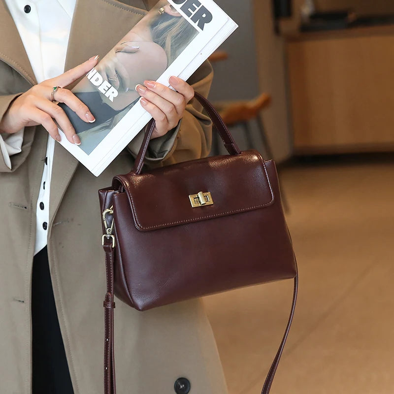 Cowhide Genuine Leather Tote Bag
