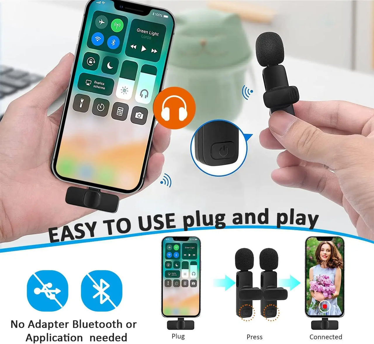 Professional Wireless Recording Mic for Interview & Podcast