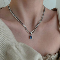 Thumbnail for Blue Zircon Thick Chain Necklace