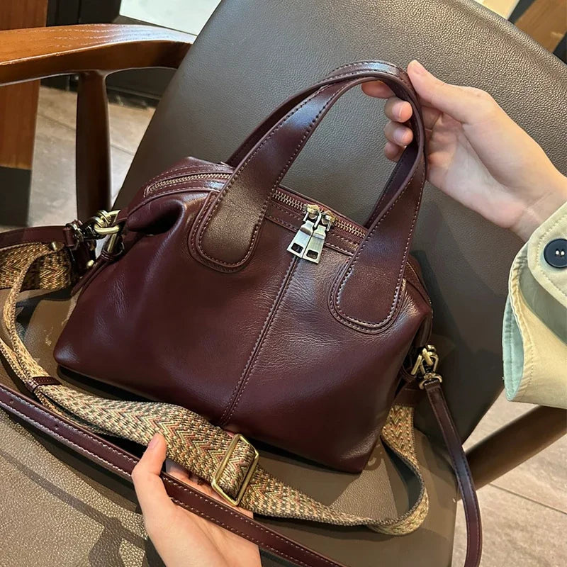 Retro Cowhide Genuine Leather Bag