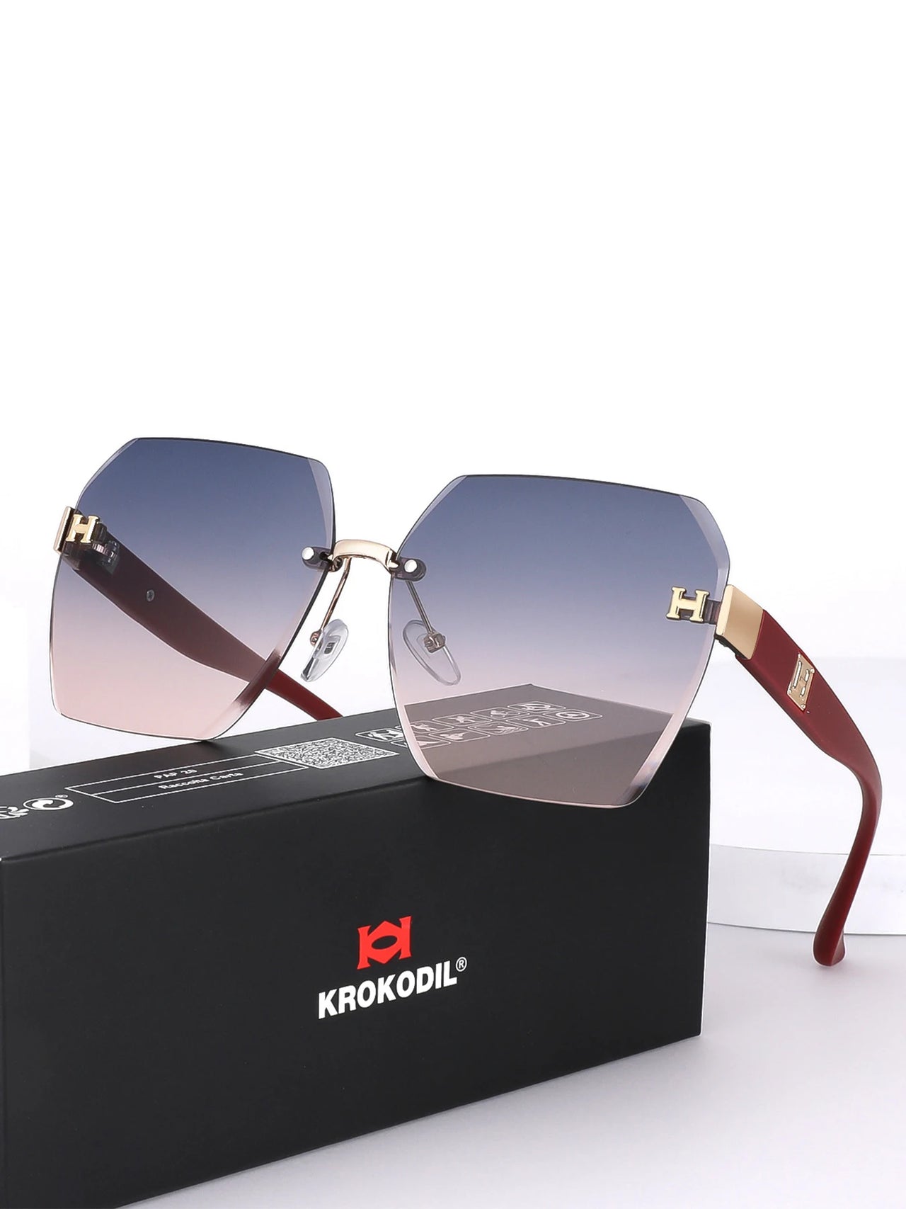 Luxury Retro Square Big Frame Glass