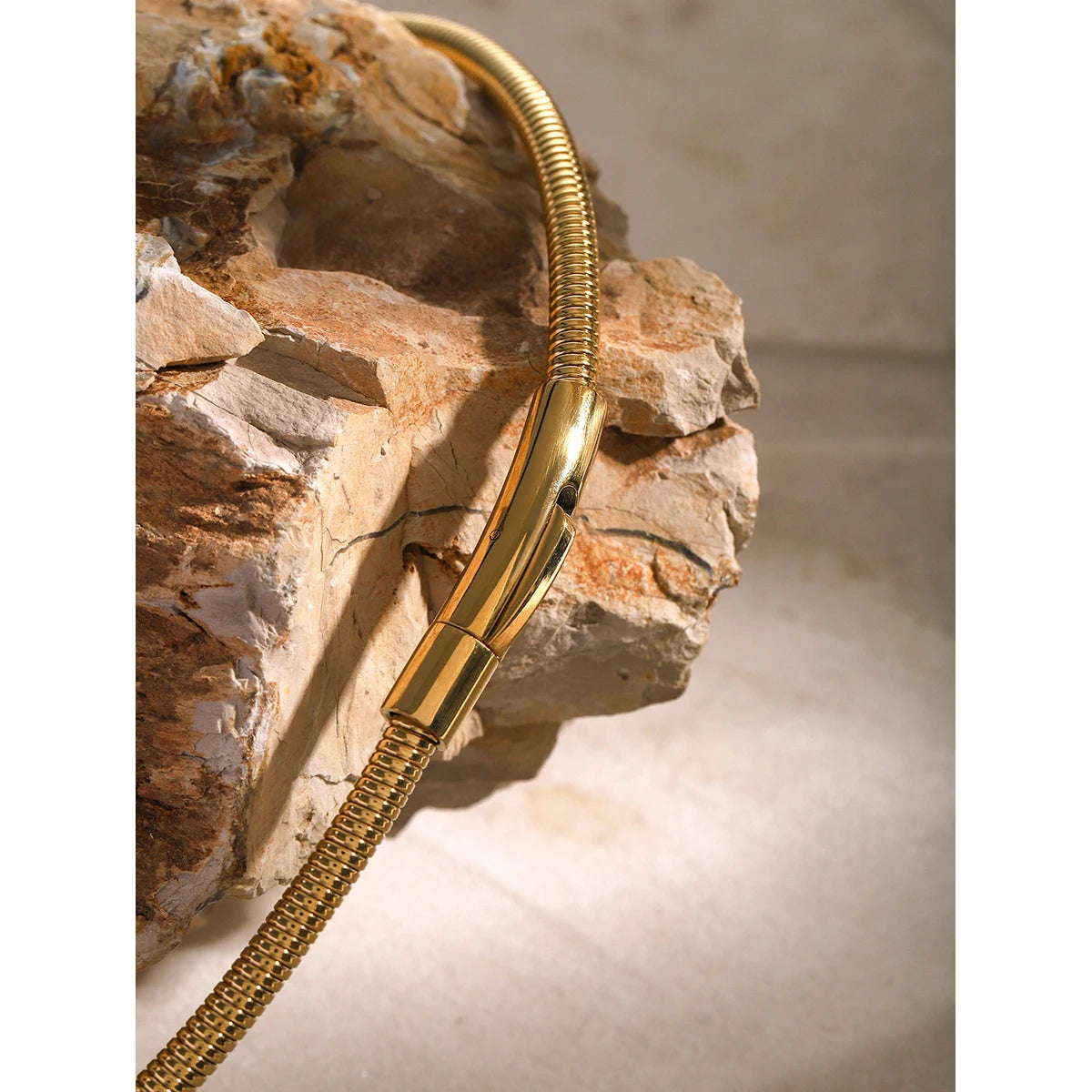 Stainless Steel Metal Texture Cuff Necklace