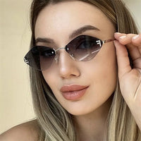Thumbnail for Trendy Rimless Diamond-shaped Sunglass