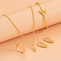 Thumbnail for Curved Necklace Bracelet Ring Set