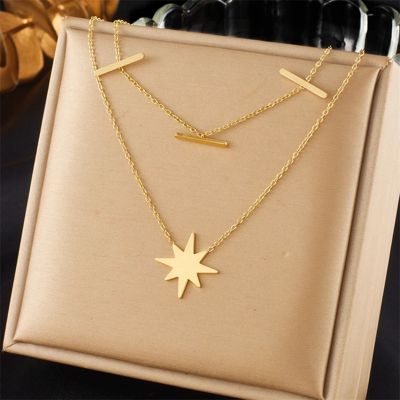 Stainless Steel Irregular Twig Pearl Pendant