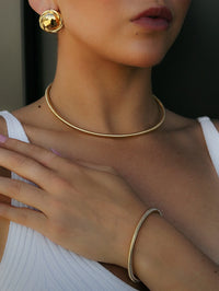 Thumbnail for Stainless Steel Metal Texture Cuff Necklace