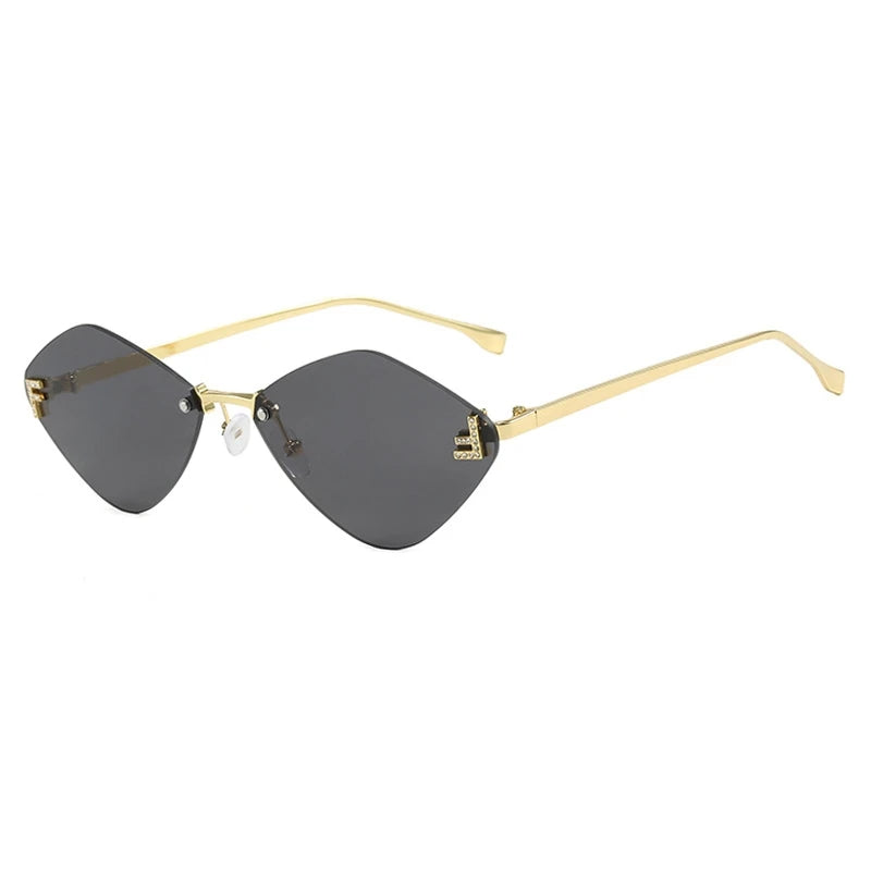 Trendy Rimless Diamond-shaped Sunglass