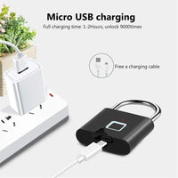Thumbnail for Keyless USB Charging Fingerprint Lock Smart Padlock
