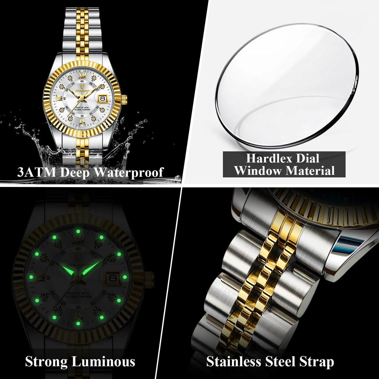 Luminous Date Watch Stainless