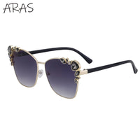Thumbnail for Square Rhinestone Metal Frame Sunglass