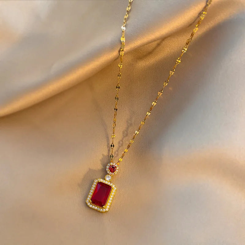 Stainless Steel Zircon Pendant