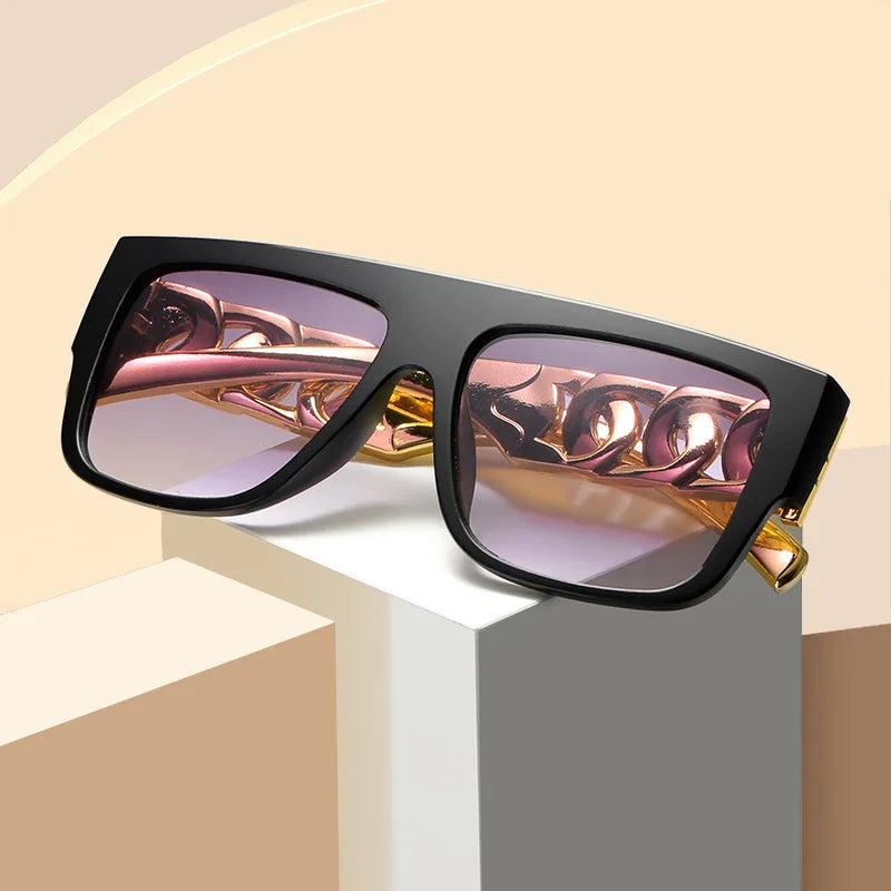 Hip Hop Punk Gold Necklace Sunglass