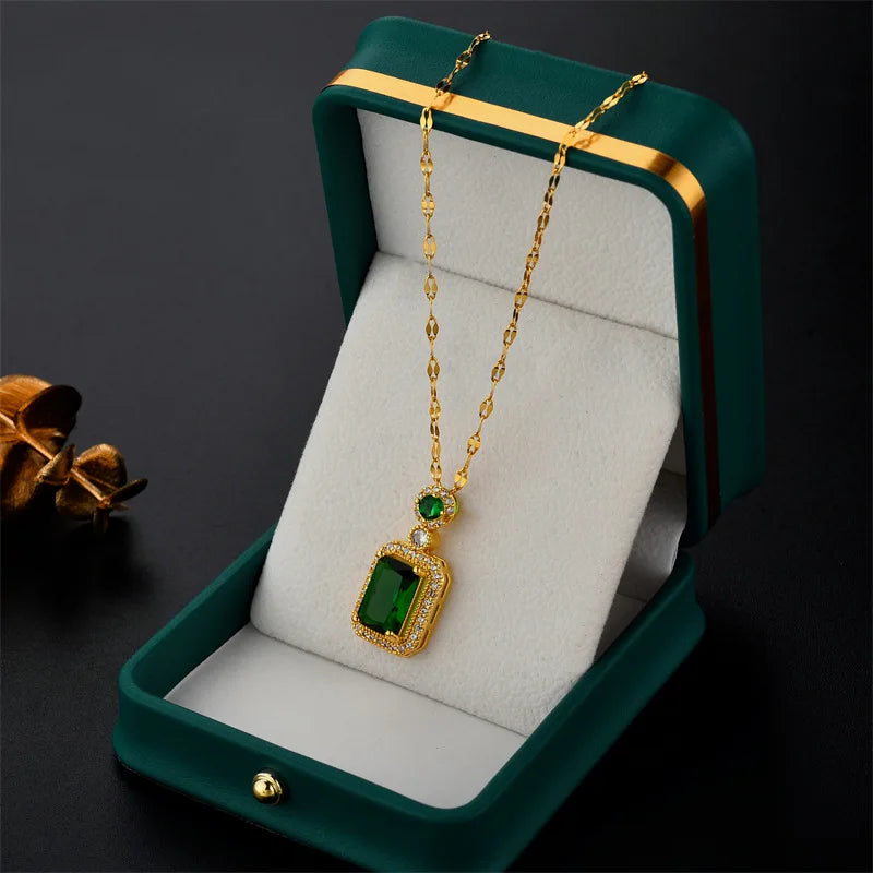Stainless Steel Zircon Pendant
