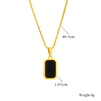 Thumbnail for Stainless Steel Black Rectangular Pendant