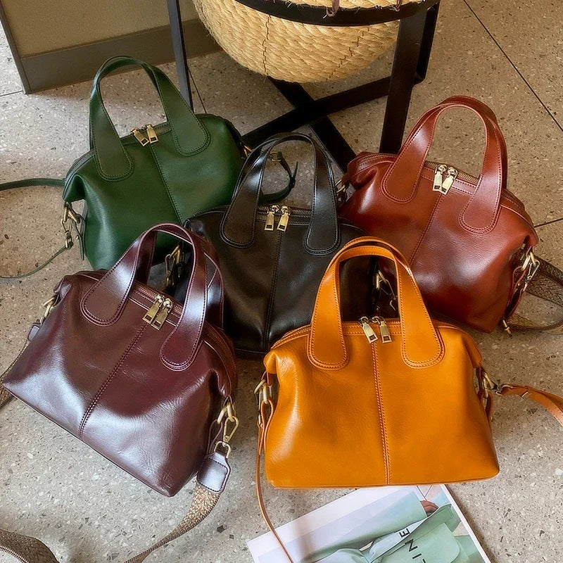 Retro Cowhide Genuine Leather Bag
