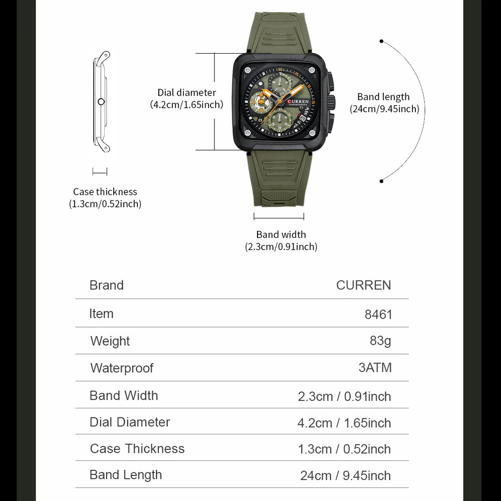 Silicone strap Waterproof Watch