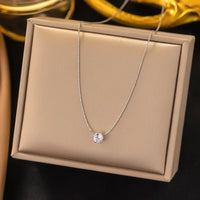 Thumbnail for Stainless Steel Shiny Clear Zircon Necklace
