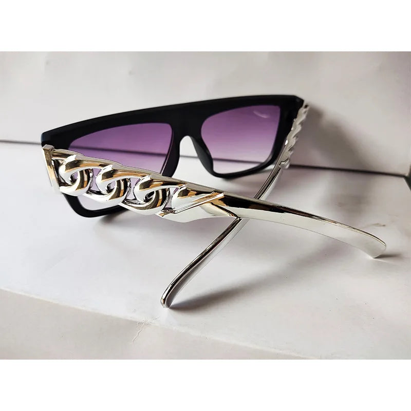 Hip Hop Punk Gold Necklace Sunglass