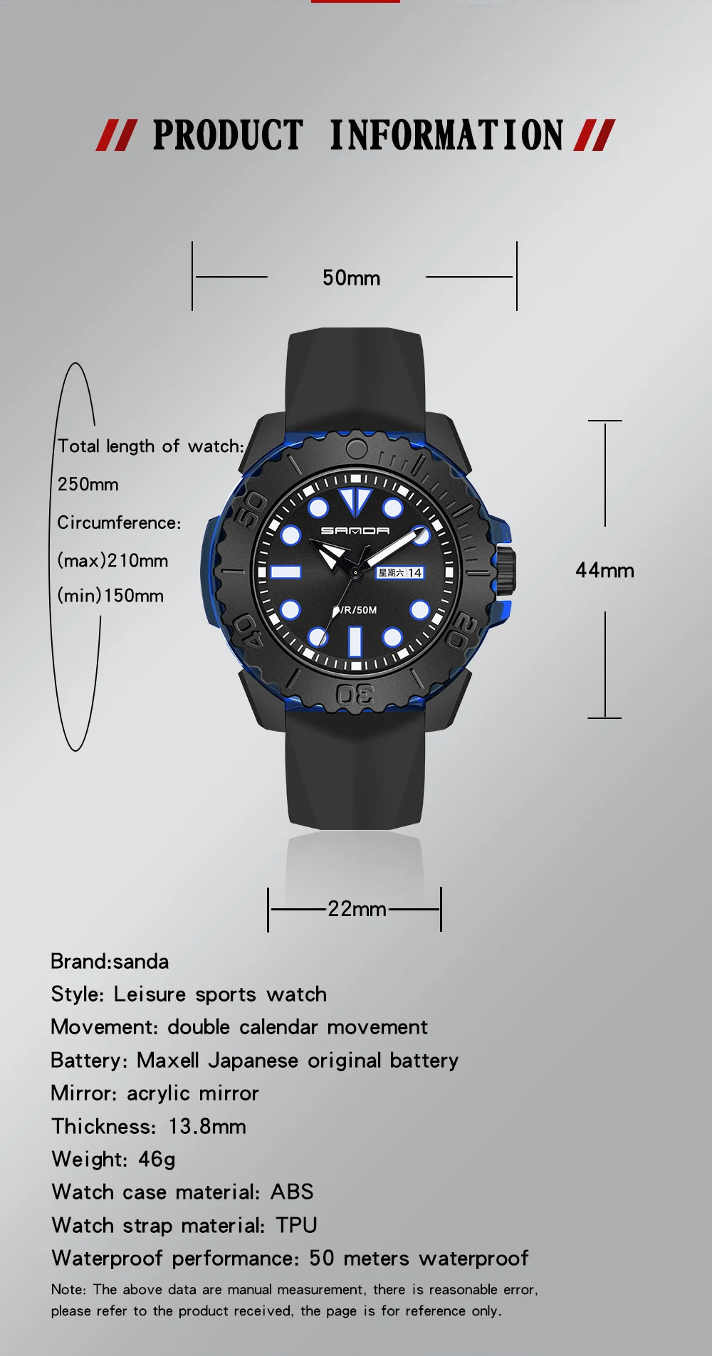 Movement Waterproof Wristwatch