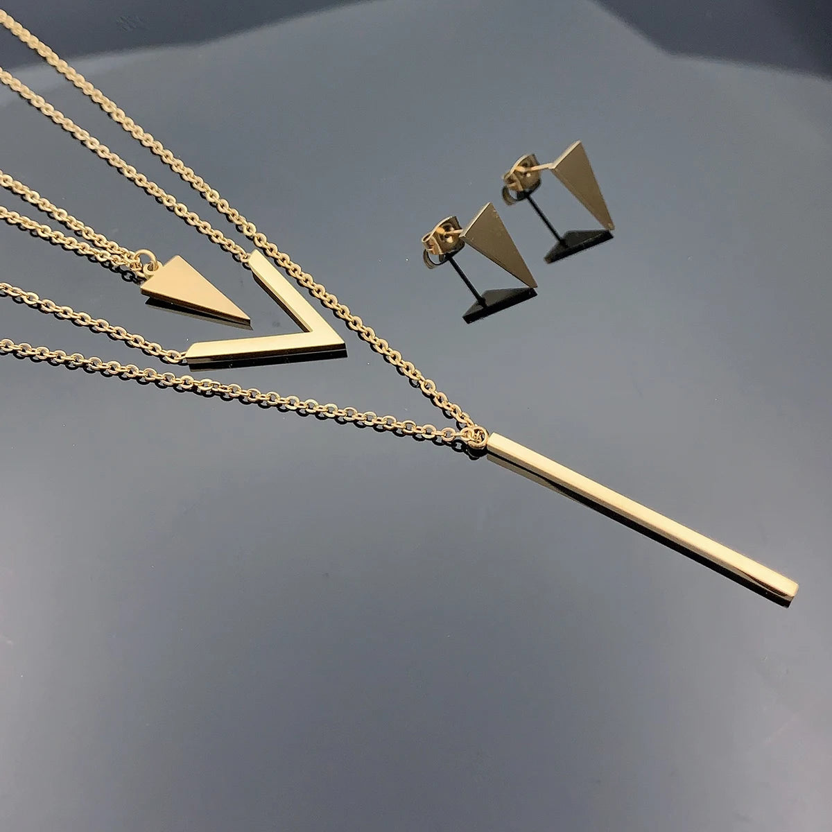 3 Piece Set Stainless Steel V-shaped