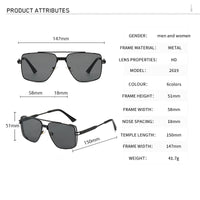 Thumbnail for Gradient Square Rimless Sunglasses