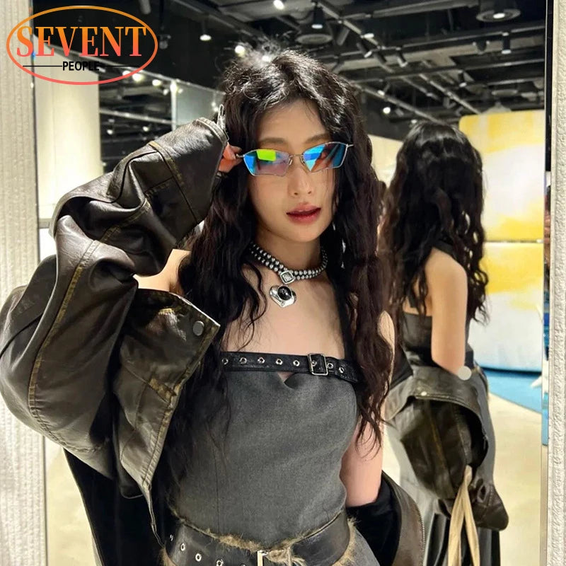 Metal Frame Rectangle Sunglass