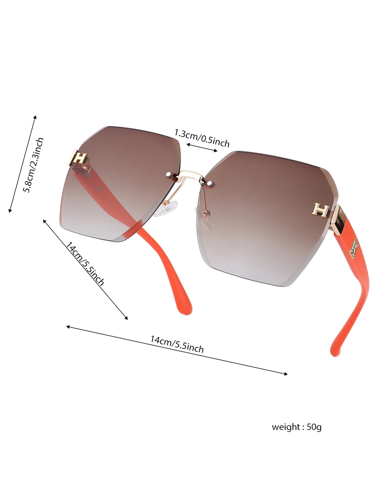 Luxury Retro Square Big Frame Glass