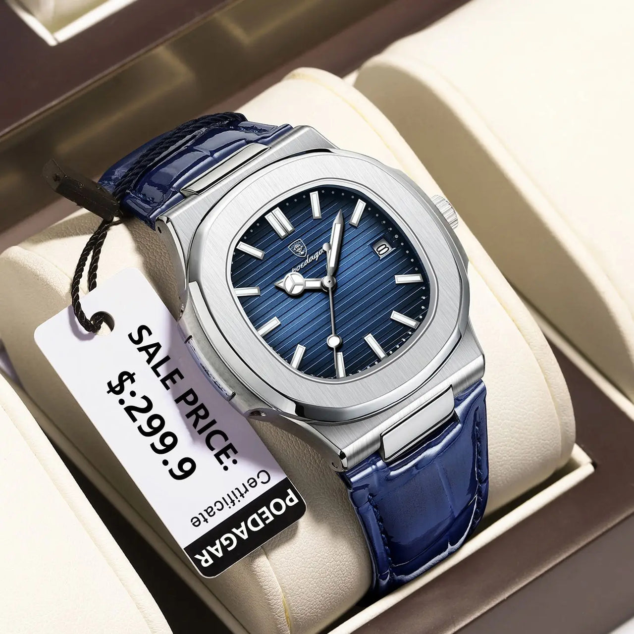 Waterproof Luminous Square Quartz Watche