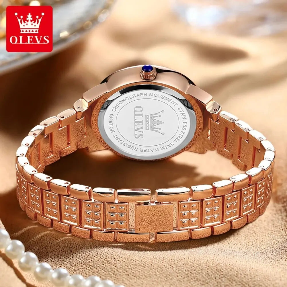 Gold Stainless Steel Waterproof Watch