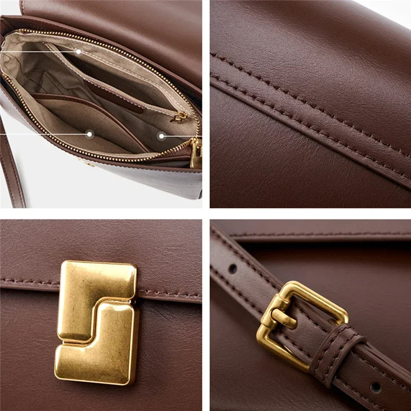 Cowhide Genuine Leather Crossbody Bag