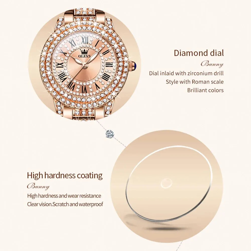 Gold Stainless Steel Waterproof Watch