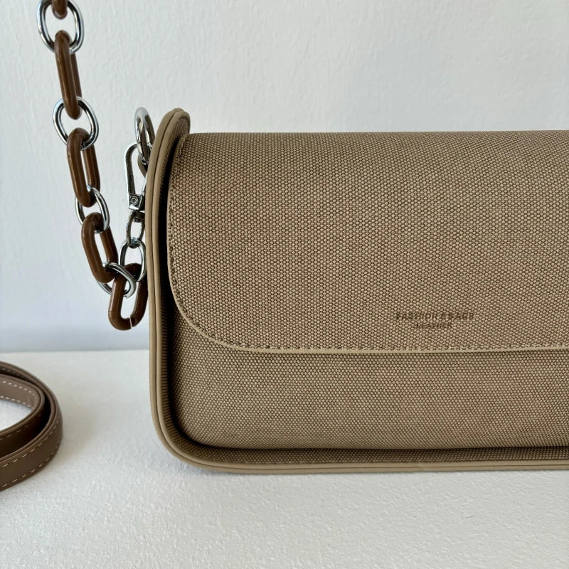 Dual Straps Flap Shoulder Messenger Bag