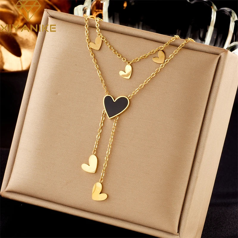 Stainless Steel Heart Eye Butterfly Pendant