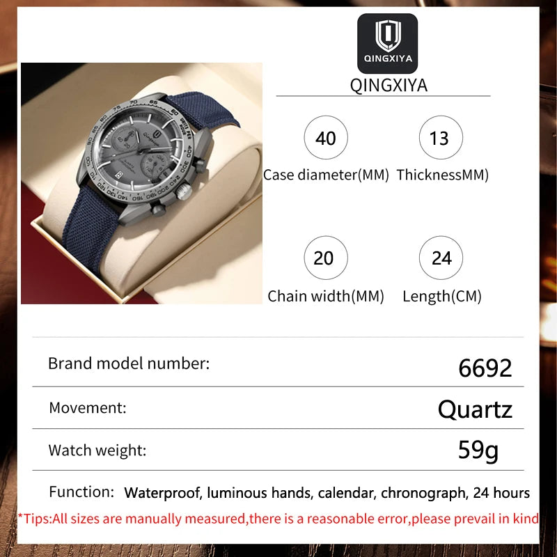 Sports Leather Strap Waterproof Watch