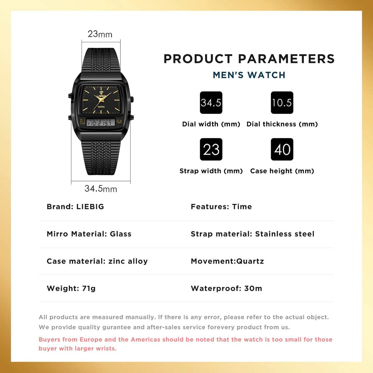 Waterproof Hombre Watch
