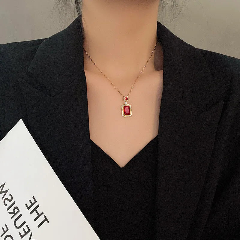 Stainless Steel Zircon Pendant