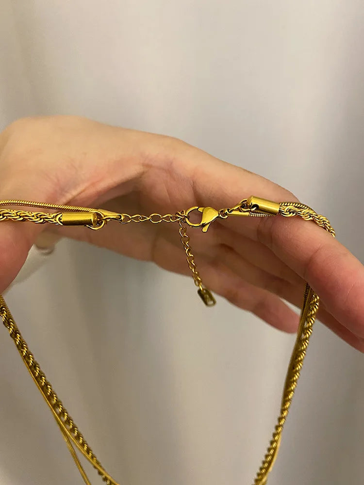 18K Gold Plated Titanium steel Chain Necklace