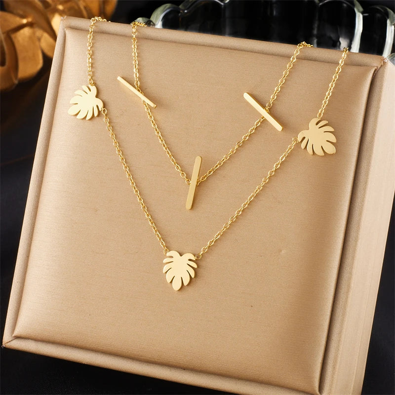 Stainless Steel Irregular Twig Pearl Pendant