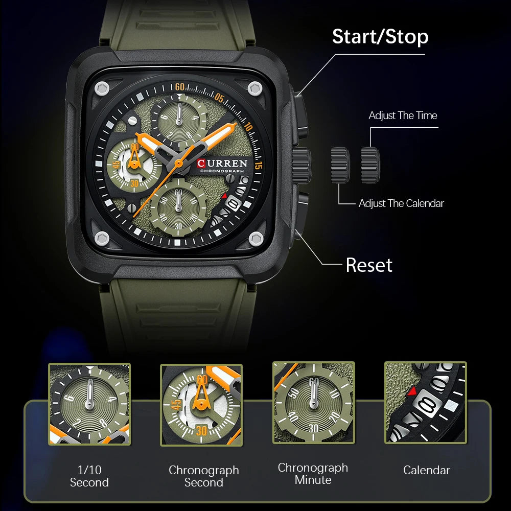 Silicone strap Waterproof Watch