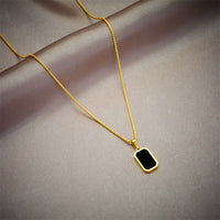 Thumbnail for Stainless Steel Black Rectangular Pendant