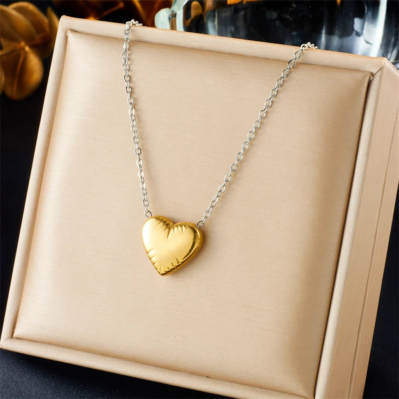 Stainless Steel Gold Color Water Drops Pendant