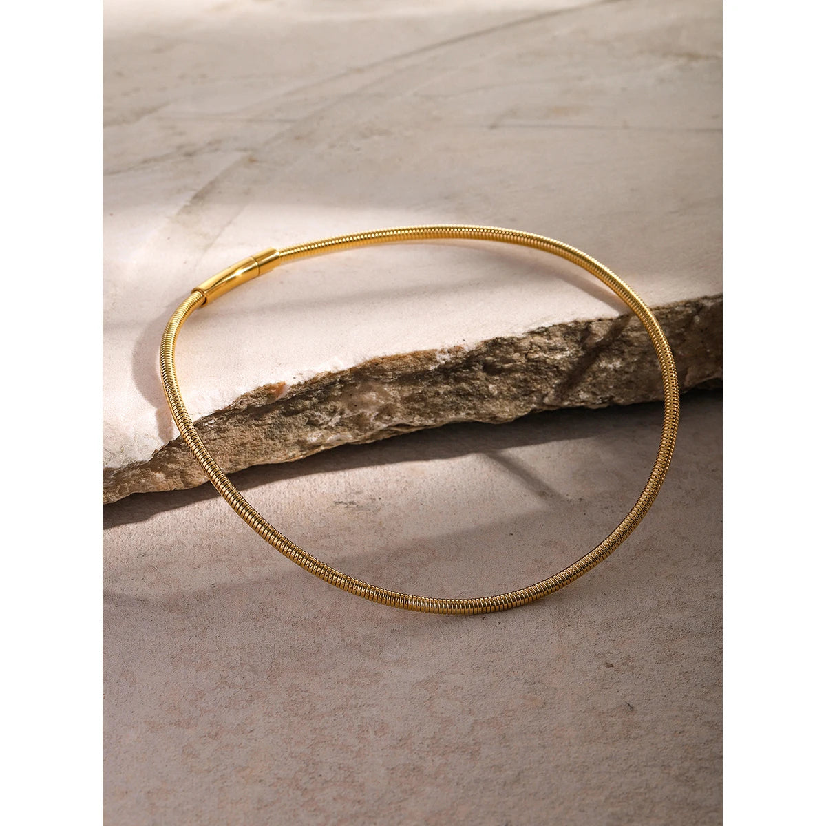 Stainless Steel Metal Texture Cuff Necklace