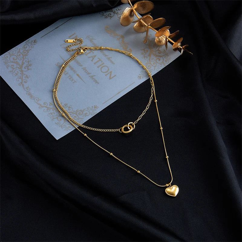Stainless Steel Multilayer Heart Pendant