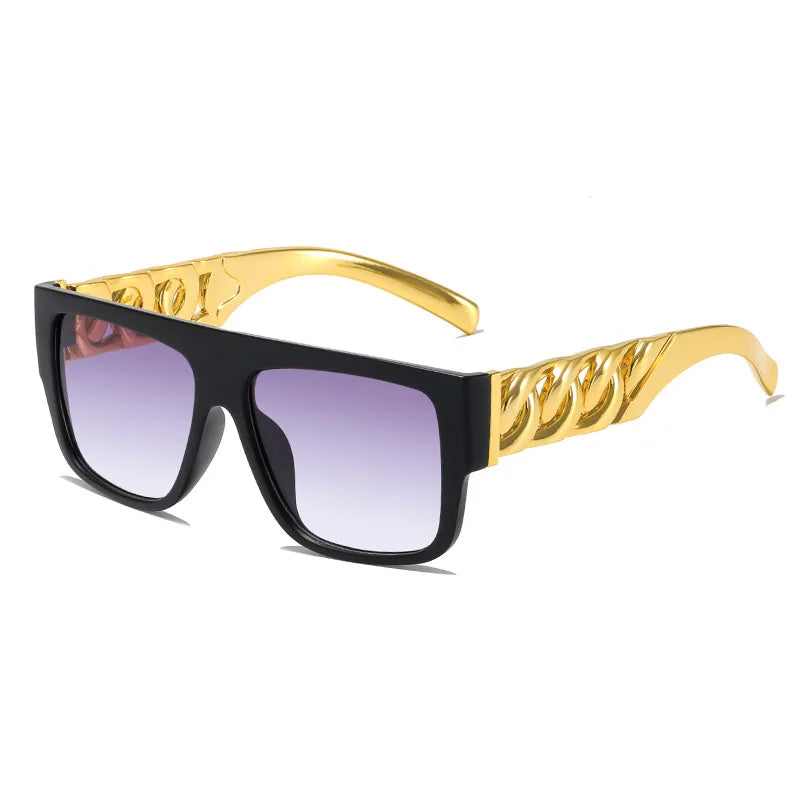 Hip Hop Punk Gold Necklace Sunglass