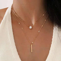 Thumbnail for Stainless steel multilayer AAA Zircon necklace
