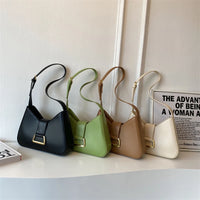 Thumbnail for Leather Underarm Ladies Solid Color Bag