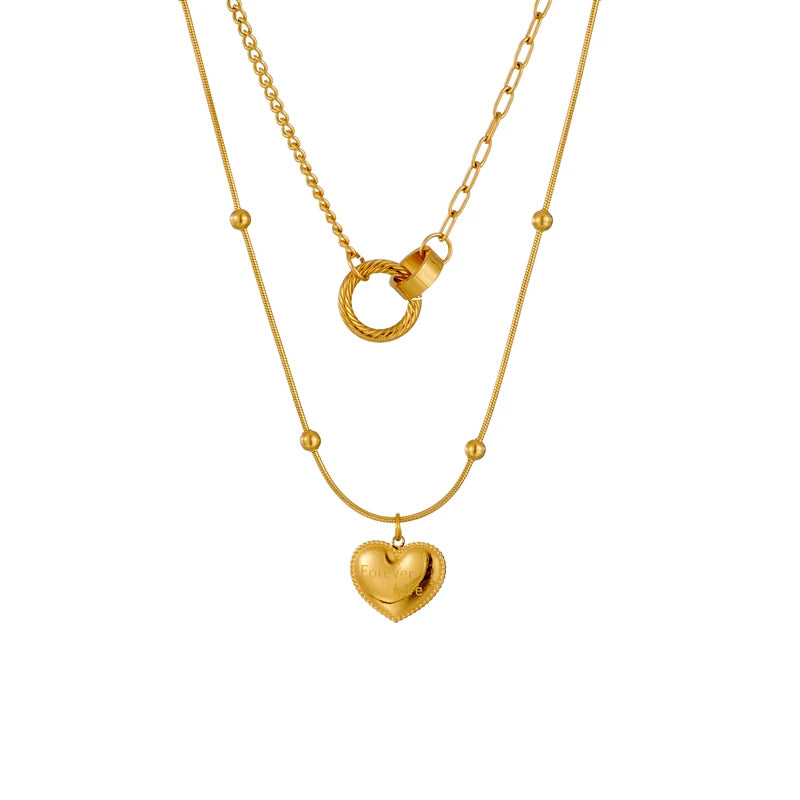 Stainless Steel Multilayer Heart Pendant