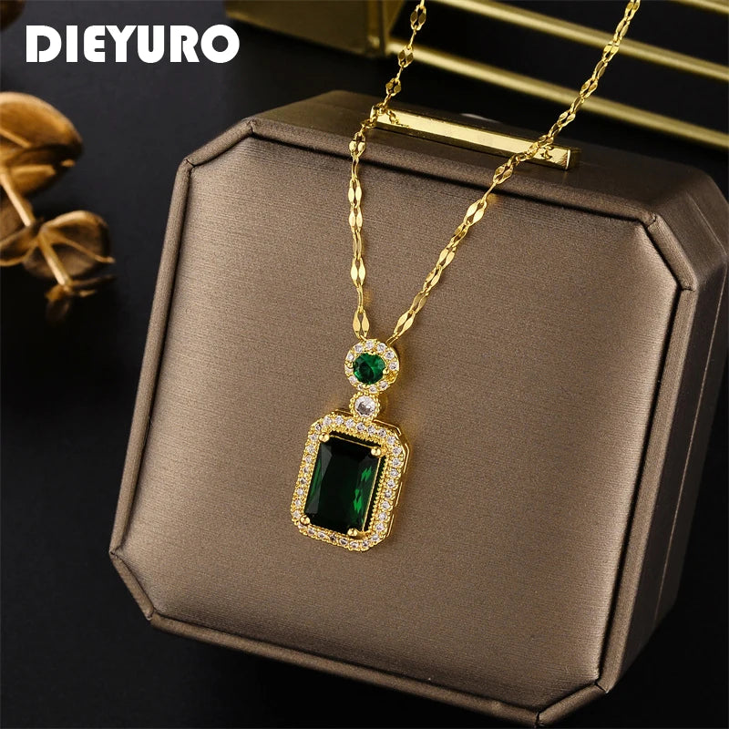 Stainless Steel Zircon Pendant