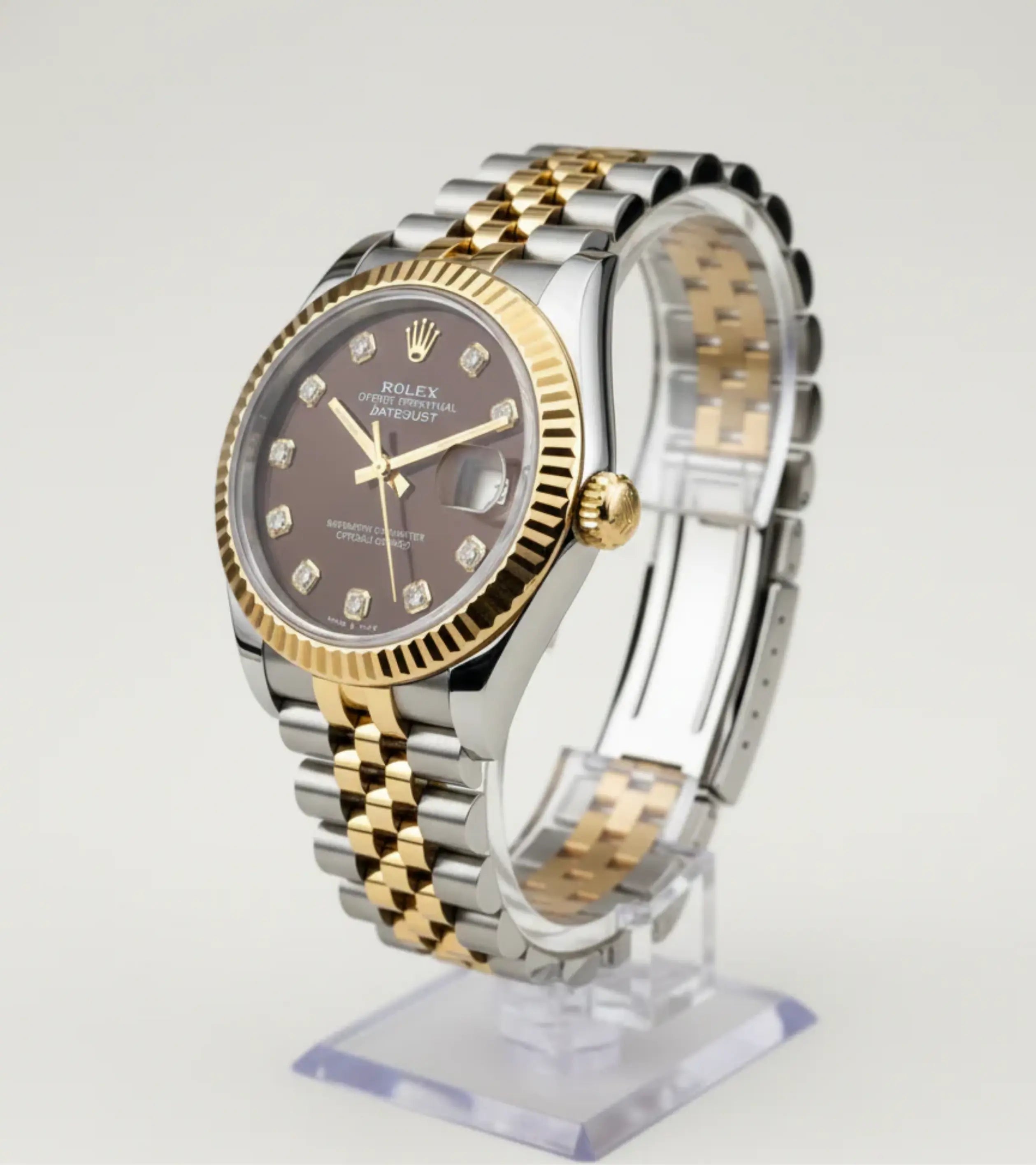 Rolex Datejust Black Mother of Pearl Diamond Dial 278273-0024 31 mm Master Automatic