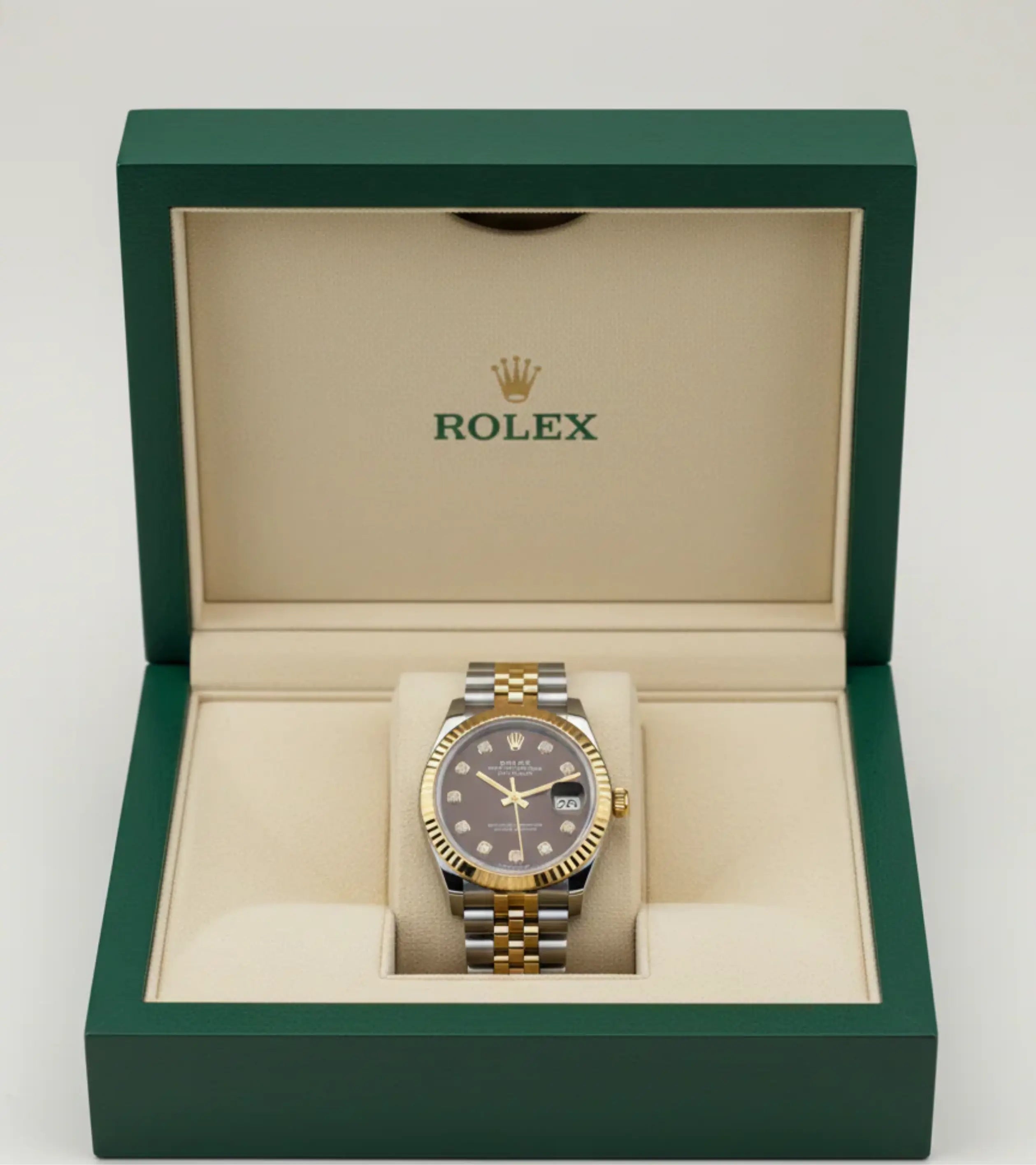 Rolex Datejust Black Mother of Pearl Diamond Dial 278273-0024 31 mm Master Automatic